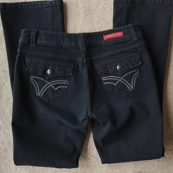 SASSON BLACK DENIM JEANS SIZE 6 OOH LA LA - Picture 2 of 8